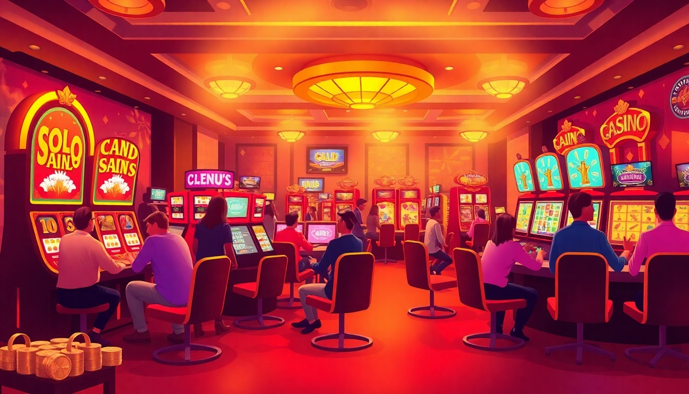 Engage with the deneme bonusu scene in a lively online casino, capturing players enjoying their gaming experience.