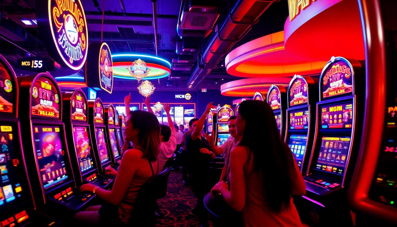 Experience the thrill of ok win as diverse players celebrate their successes in a lively casino atmosphere.