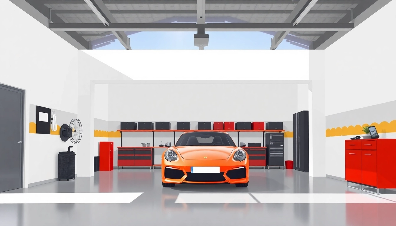 Showcase a beautifully designed custom garages with modern features and organized interiors.