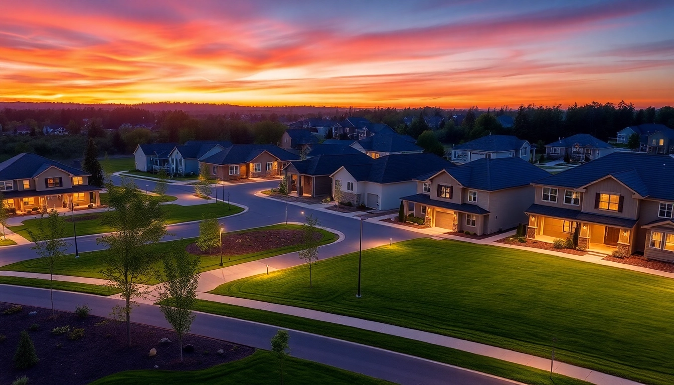 View of new home construction near me featuring stylish architecture and landscaping.