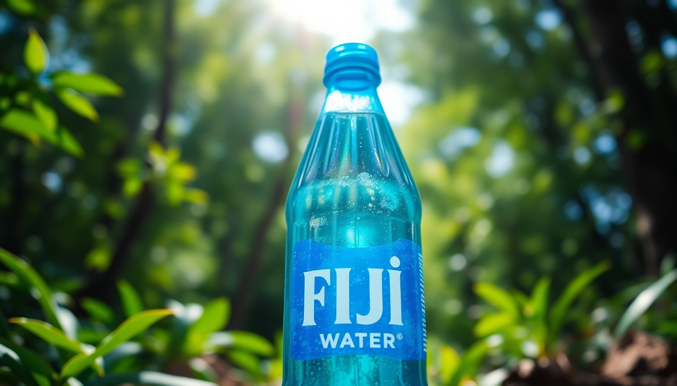 Illustration of FDA recalls Fiji Water bottles highlighting safety concerns amidst natural surroundings.