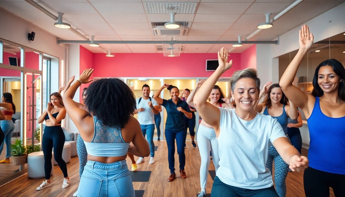 Clients undergoing body sculpting treatments in a modern clinic with bright decor and cheerful atmosphere.