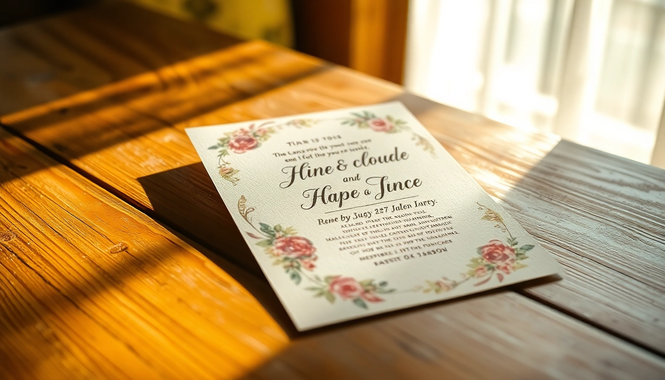 Custom floral invitation showcasing an elegant design, perfect for weddings and celebrations.