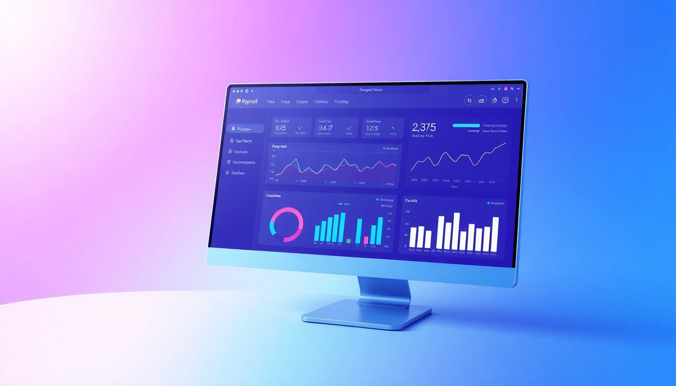 Manage payroll efficiently with a modern dashboard featuring graphs and charts.