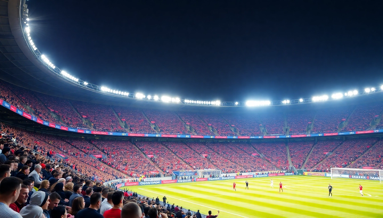 Experience 해외축구중계 with vibrant stadium atmosphere, highlighted by passionate fans and thrilling gameplay.