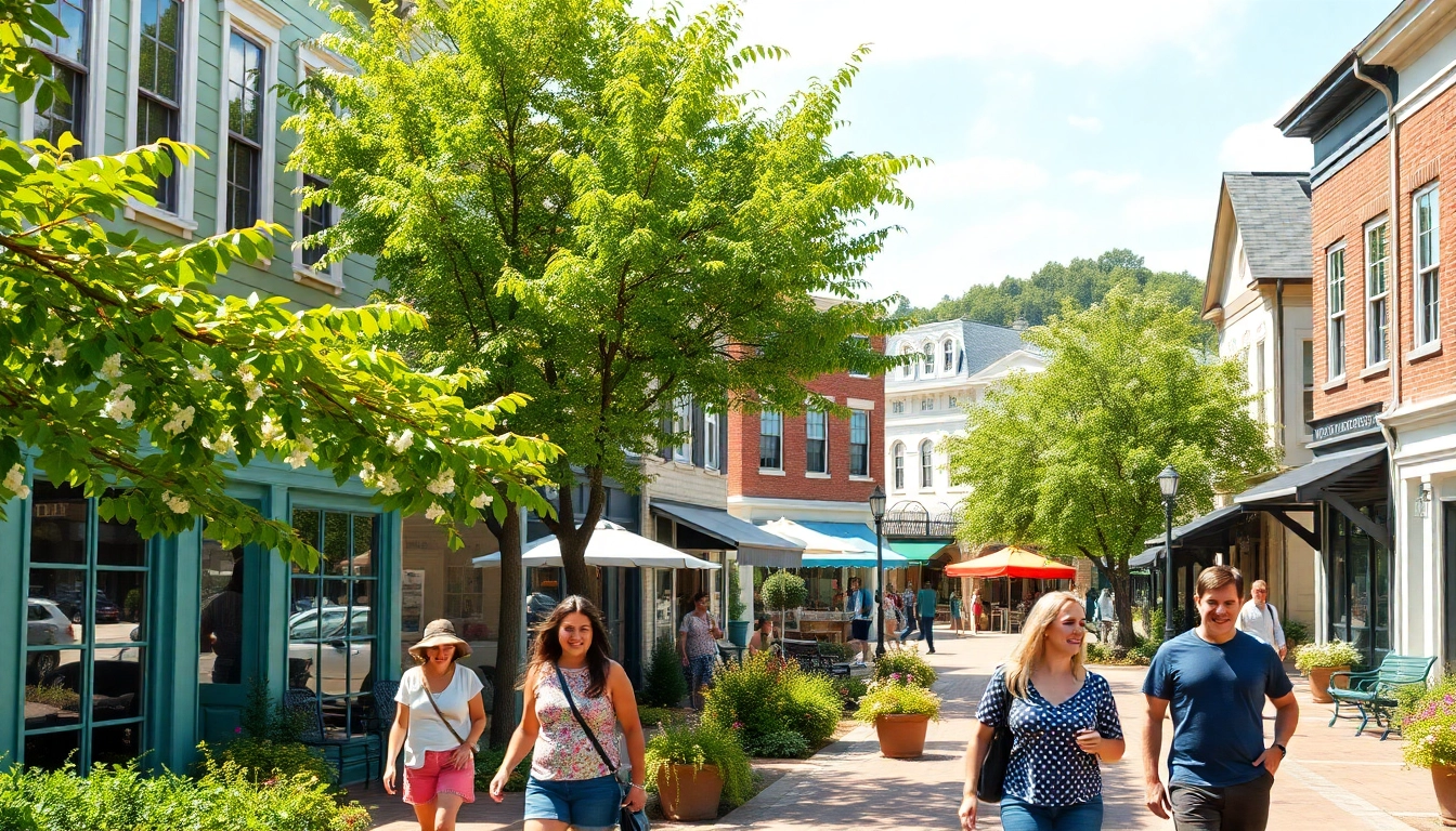 Clarksburg town square buzzing with life, showcasing local culture and charm.