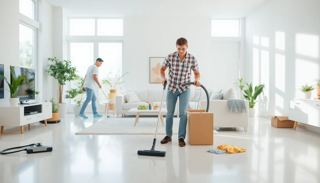 Deep cleaning in progress with Move Out Cleaning Camarillo focus on a sparkling living room.