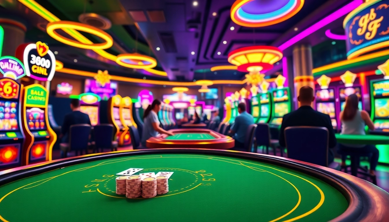 Engaged players enjoying internet casinos with vibrant lighting and exciting gaming setups.