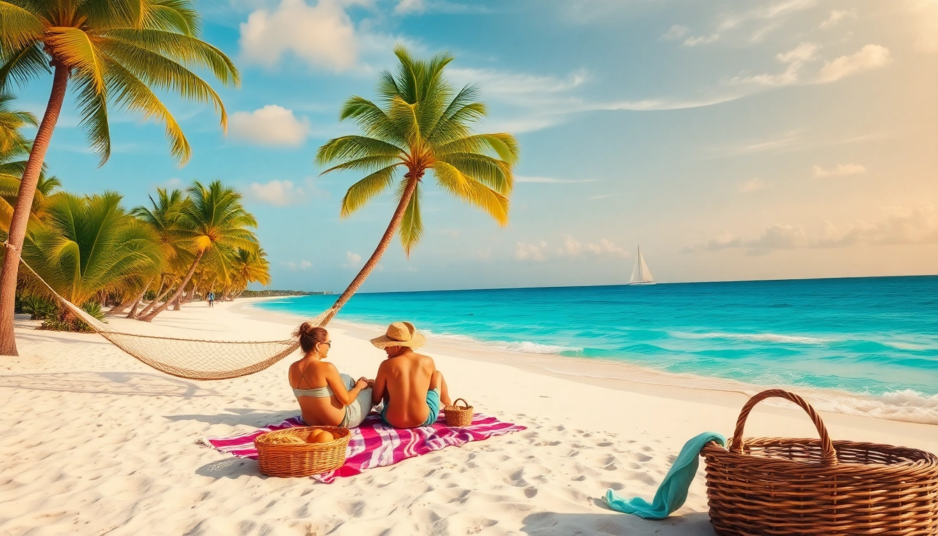 Experience Livingstone Vacations Bahamas Travel at a picturesque beach picnic during sunset.