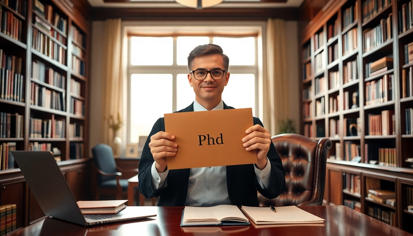 Elevate your qualifications: where to buy phd degree showcased by a confident graduate holding a diploma.