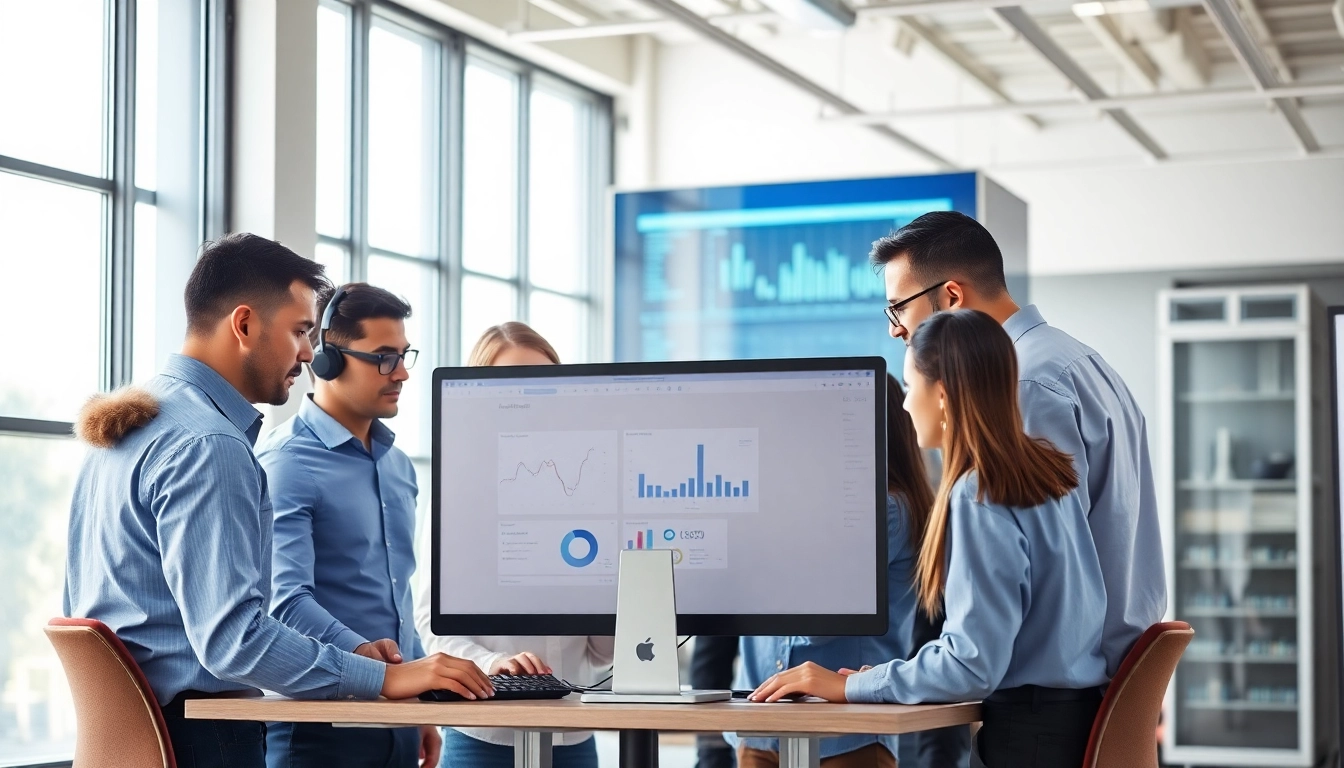 Calgary IT support team actively collaborating on technology solutions in a modern office.