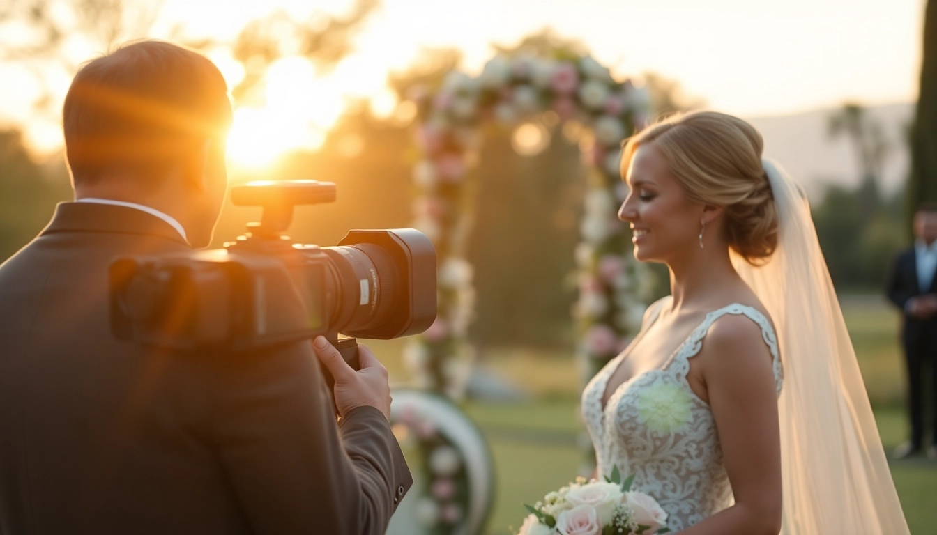 Capturing a couple's love, a wedding videographer in Ireland films an enchanting outdoor ceremony with stunning views.