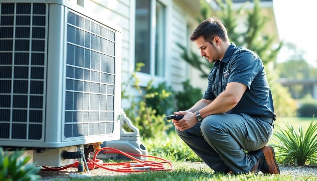 AC repair in Glendale AZ by a professional technician working on a unit outside a home.