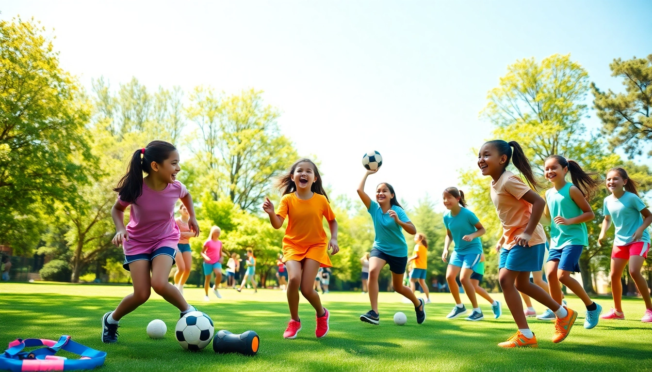 Girls actively participating in Multi Sports Camps for Girls, showcasing teamwork and sportsmanship.