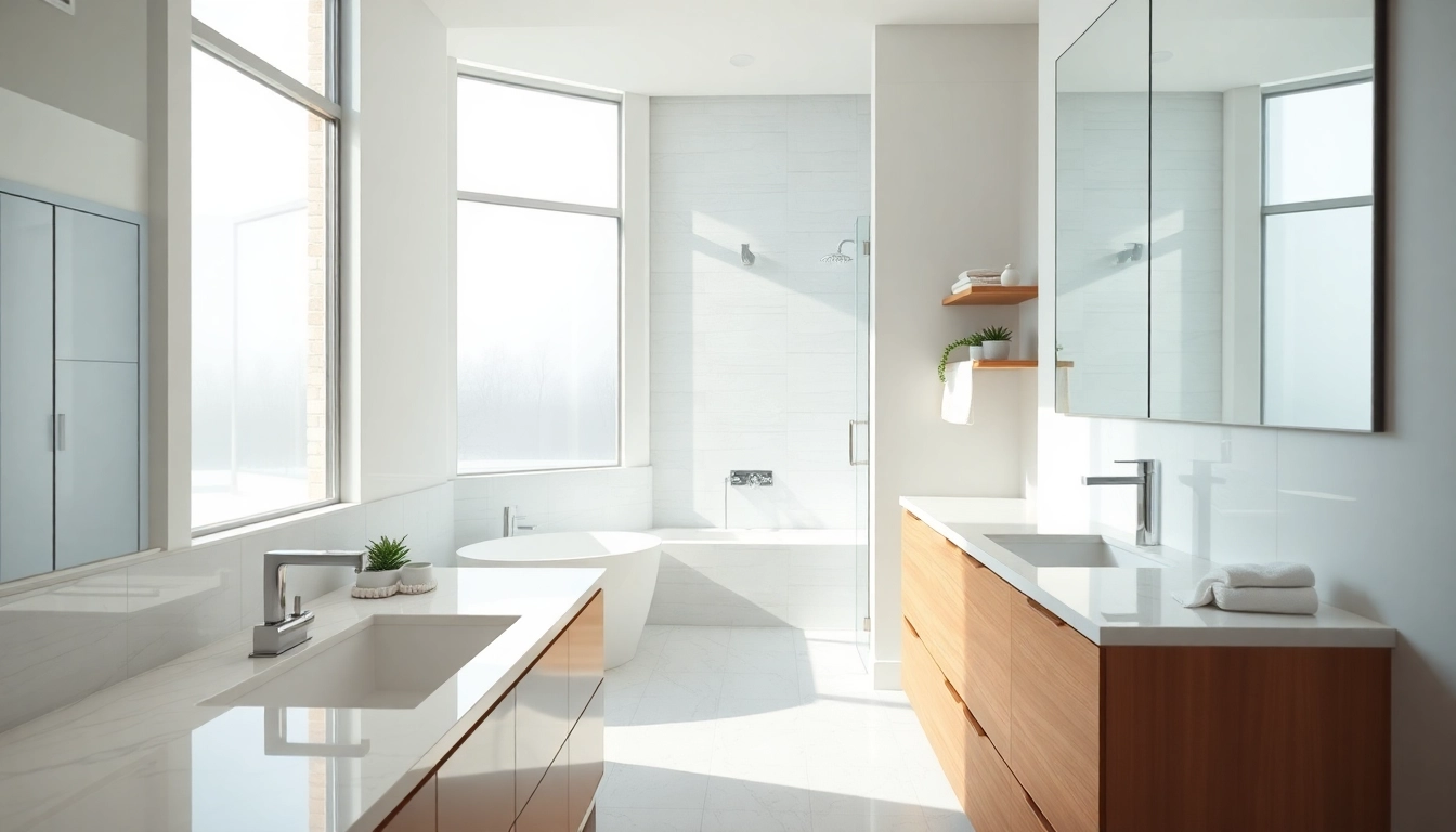 Local bathroom remodel featuring modern design elements and elegant fixtures in a refreshed space.