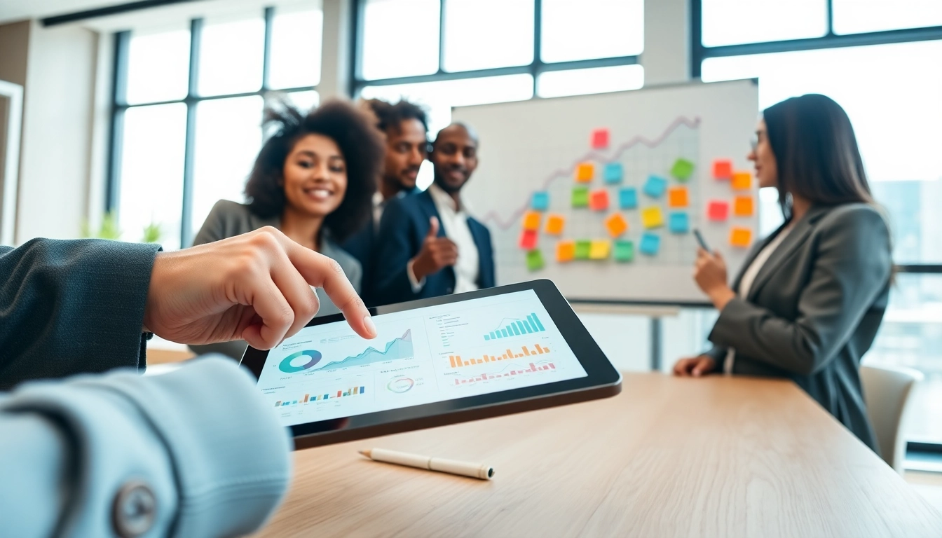 Illustration of a team conducting a competitor pricing analysis, analyzing graphs and data on a tablet.