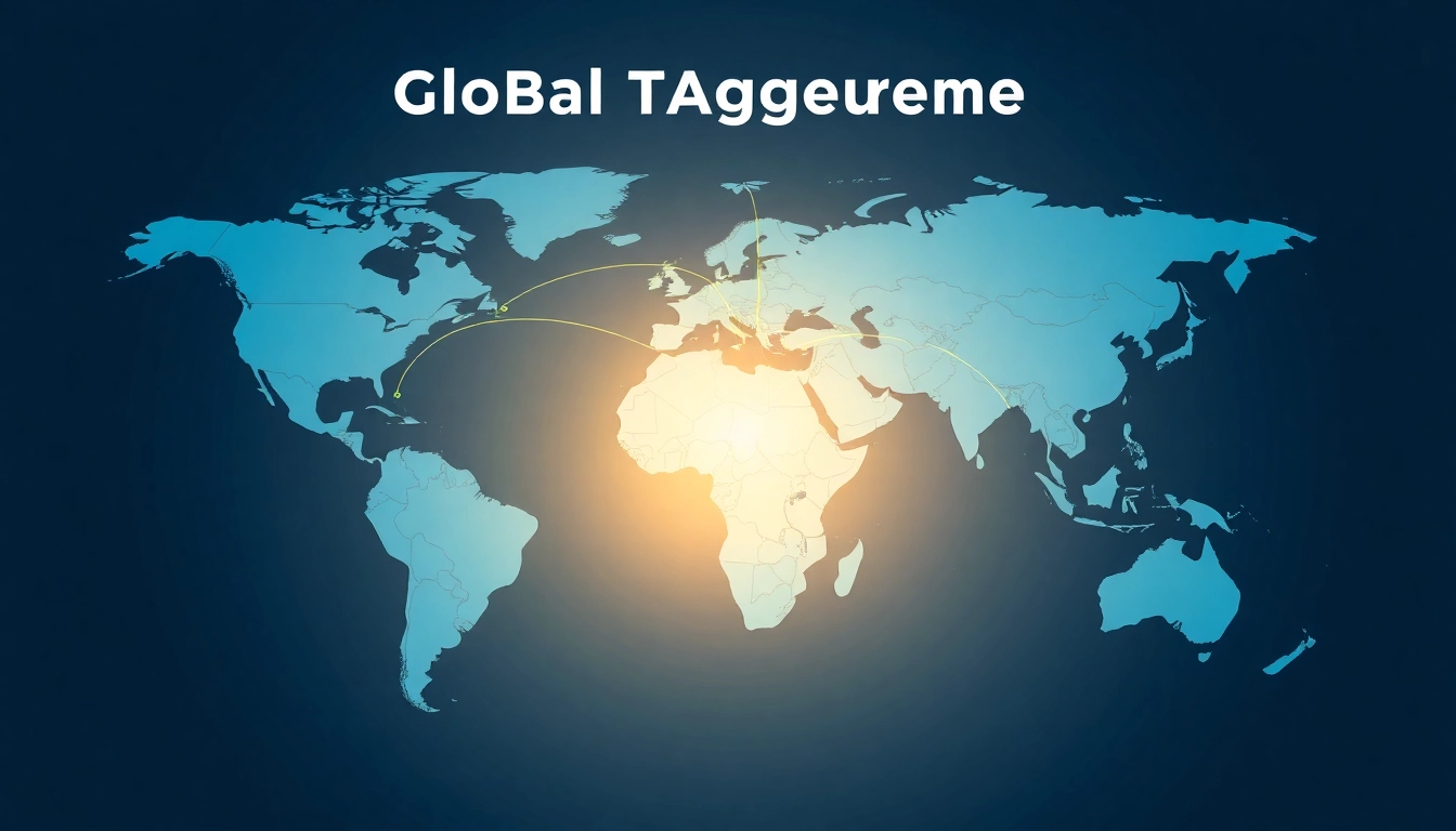 Visual representation of trade agreements showing global connections and economic opportunities.