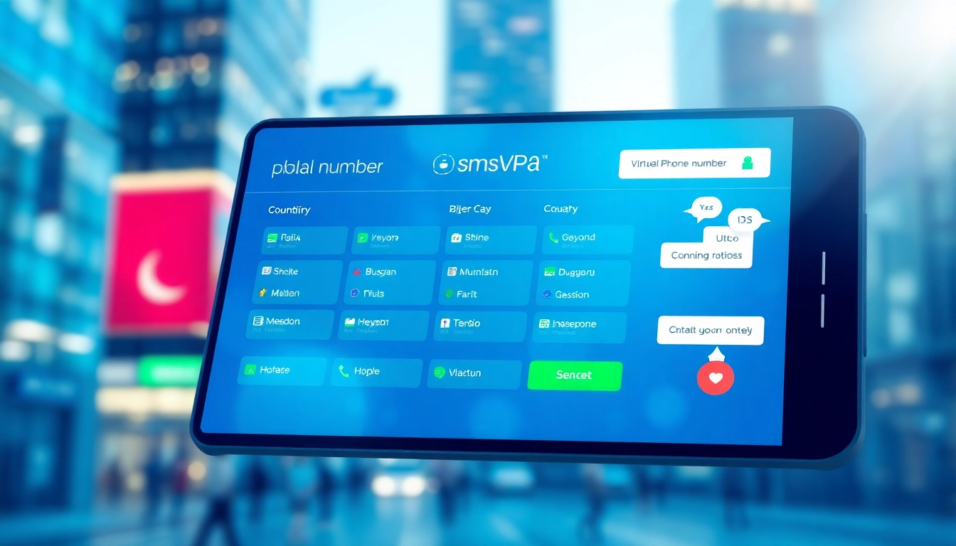Showcasing the smsvpa virtual phone service interface with global connectivity features.