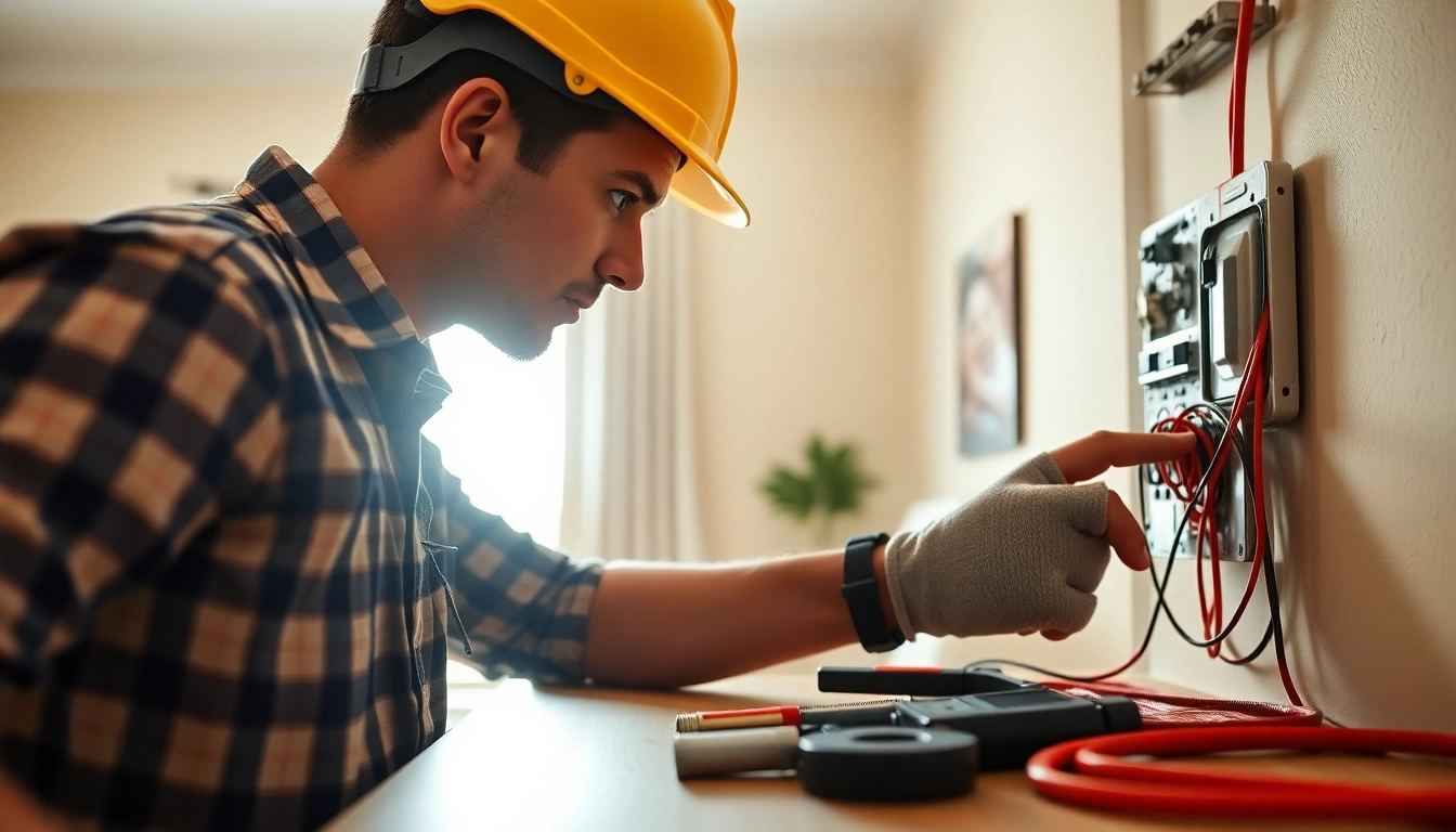 Reliable Electrical Contractor Clearwater repairing a residential electrical panel.