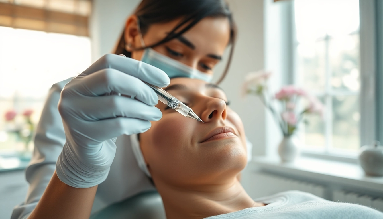 Receiving derma filler near me for a youthful glow in a calming spa environment.