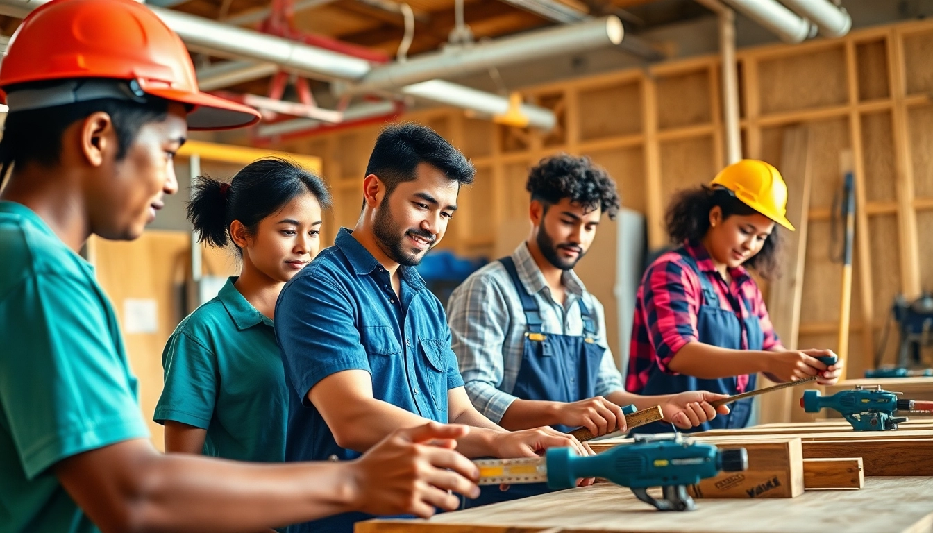 Learn essential skills at trade schools in Hawaii with students engaged in hands-on education.