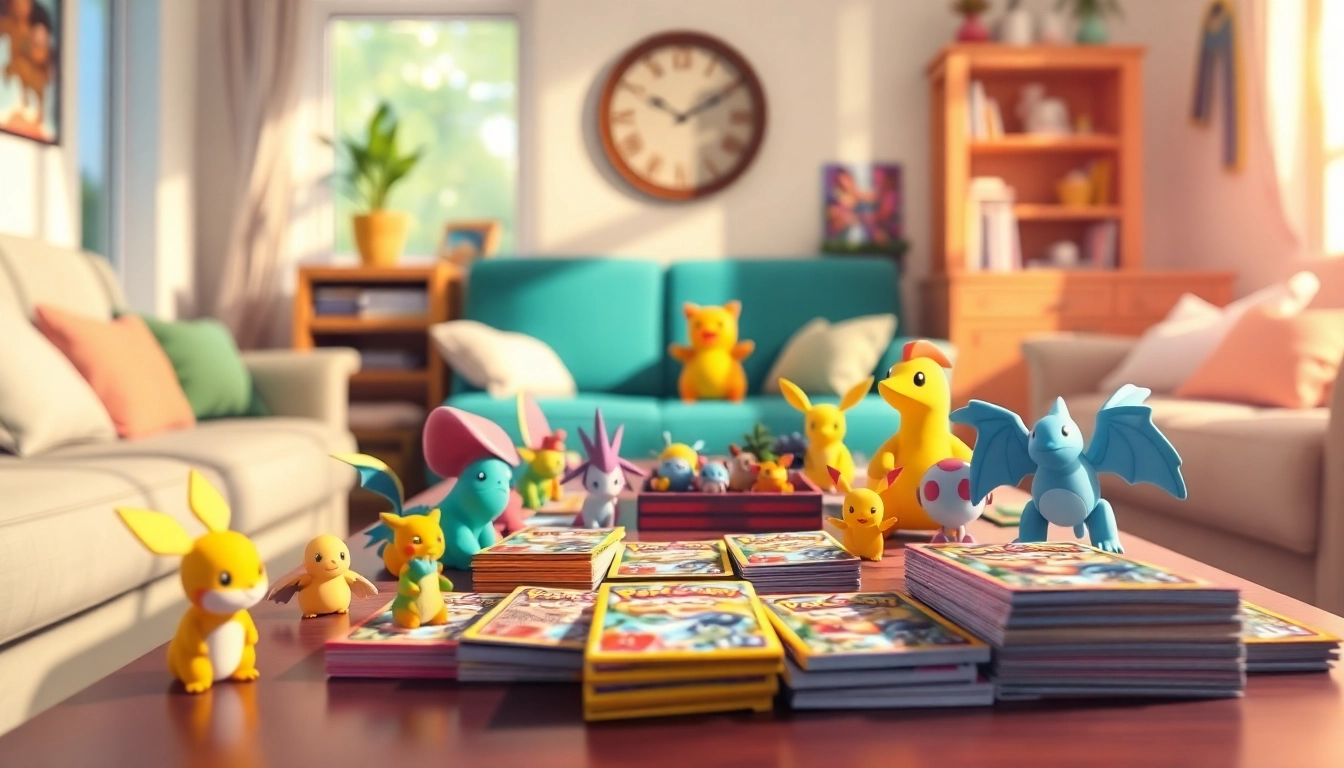 Shop Pokémon TCG India collection featuring cards and booster packs on a creative table setup.