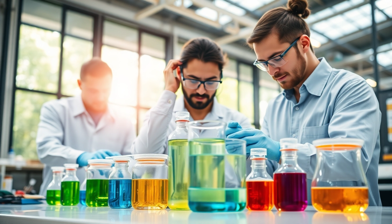 Mixing infusion resins in a bright workshop showcasing vibrant materials and tools.