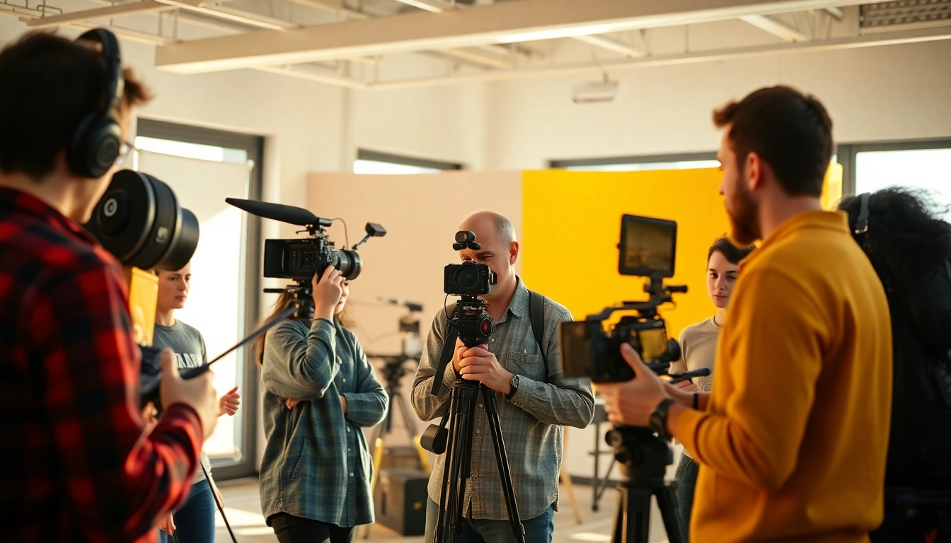 Engaged video team in a creative session at a top 영상업체, capturing brand films and digital ads.