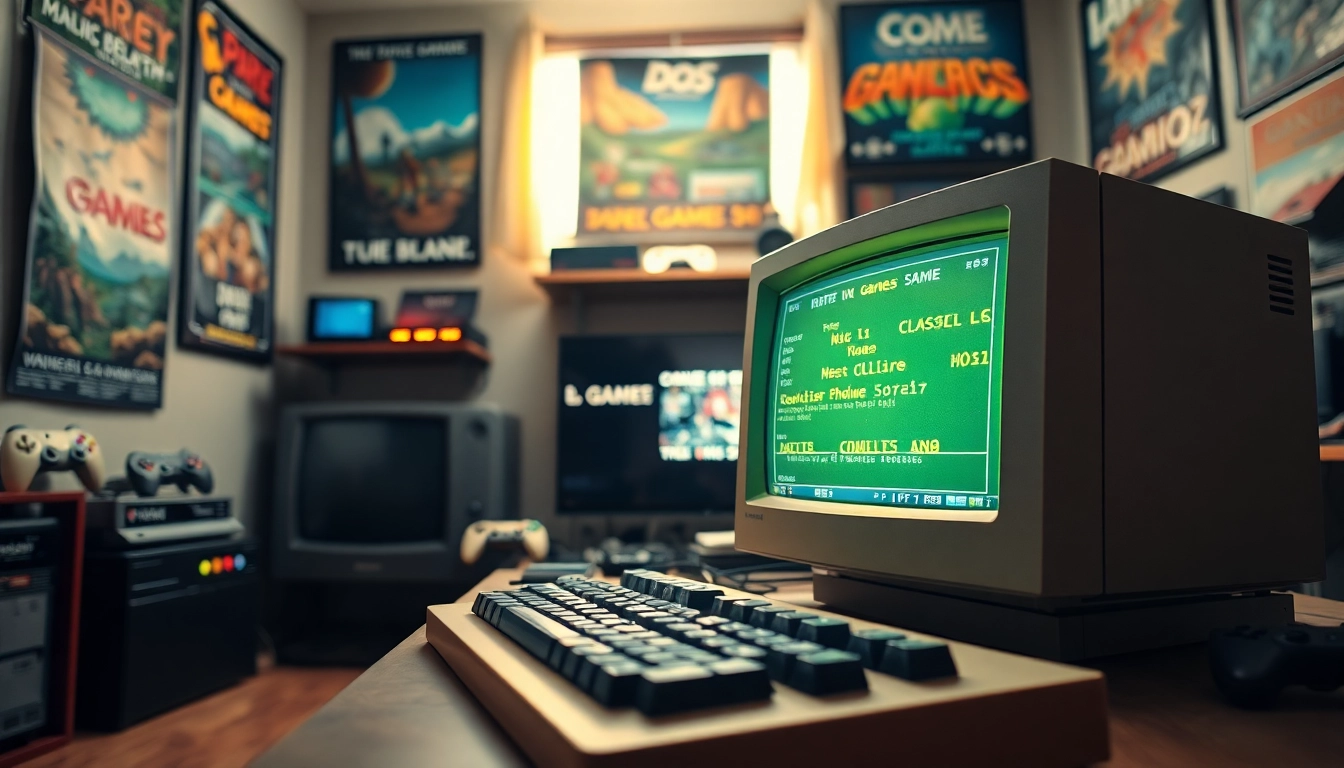 Play classic dos games online with a retro gaming setup and nostalgic decor.