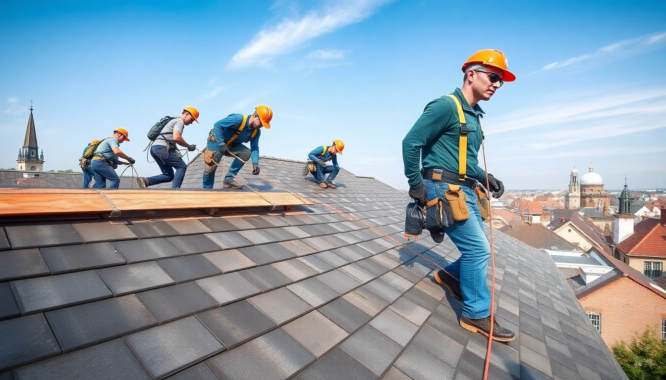 Roofing process with expert team dak vervangen arnhem in residential area.