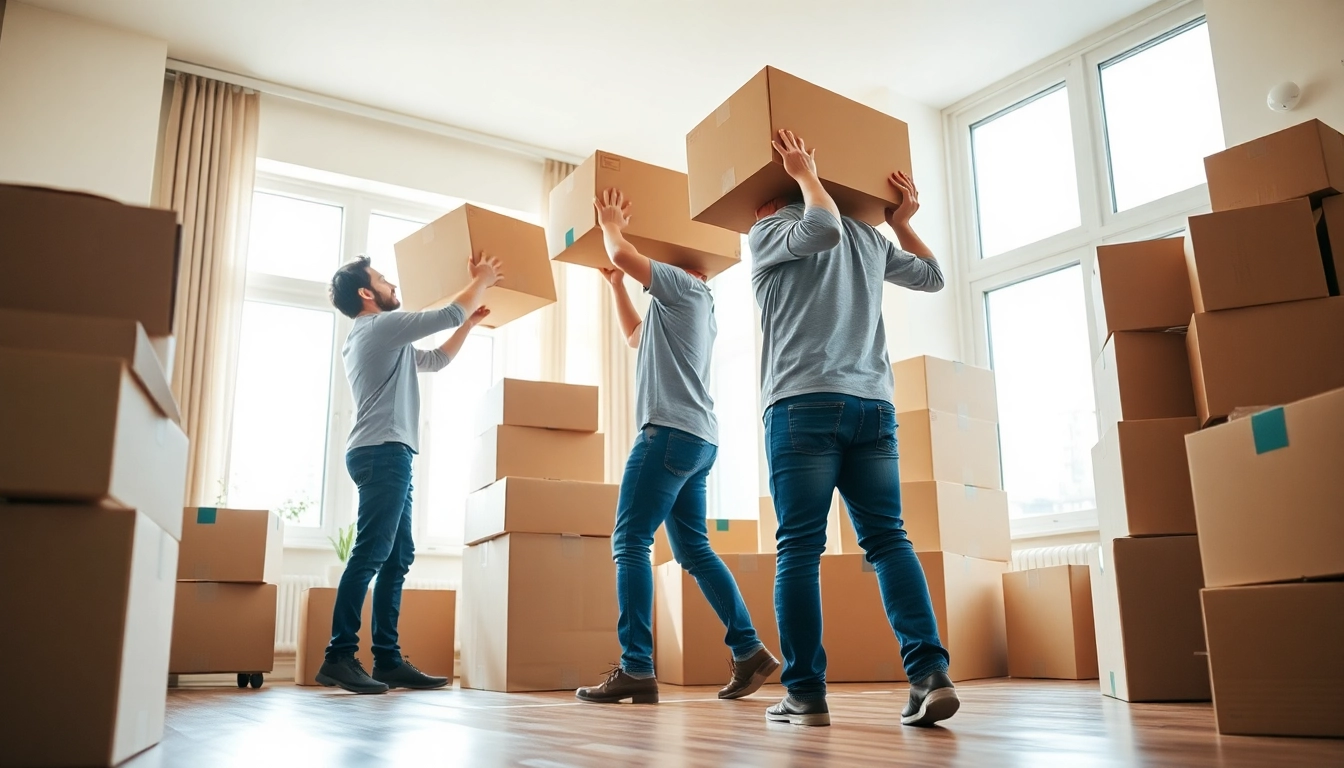 Efficient team handling Toronto moving tasks in a bright, spacious apartment.