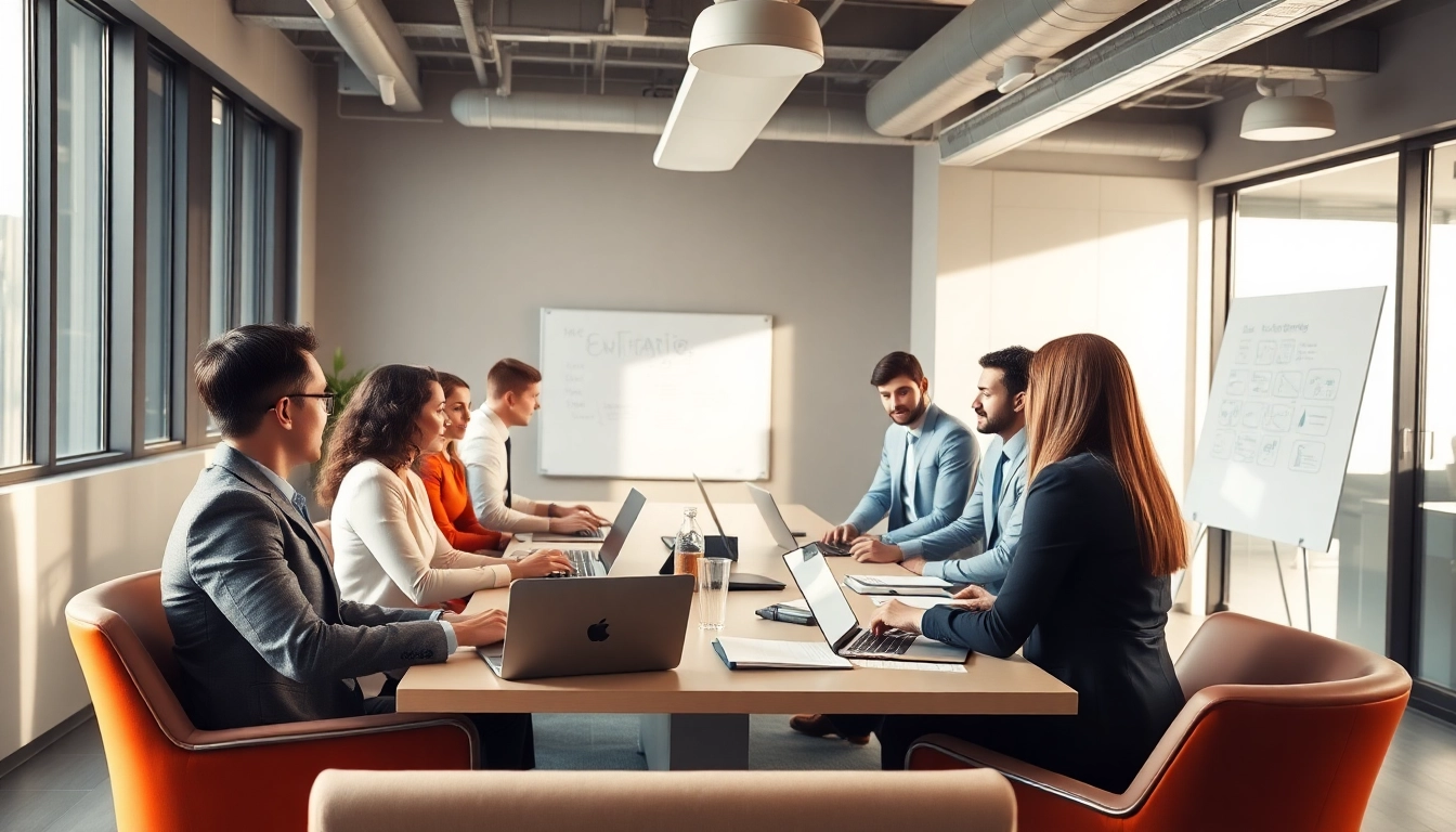 Quickplus Business Consultants collaborating in a modern office for effective business solutions.
