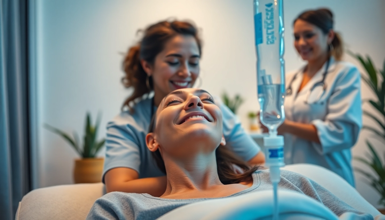 Patient receiving an IV drip vegas for hydration and wellness in a tranquil setting.